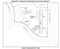 Instalación de faenas en la Etapa 1. Directamnte Frente al colegio Pumahue.